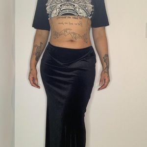 Black Vintage Y2K Maxi Skirt